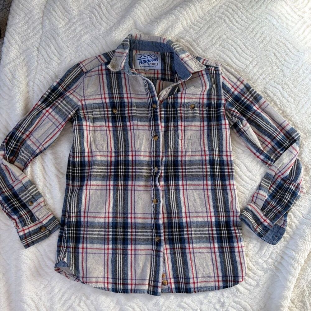 Trailwear by Penfield 100% Cotton Plaid Flannel Button Down Shirt Size Small